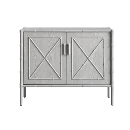 Elstowe Faux Bamboo Small Sideboard, Warm Grey