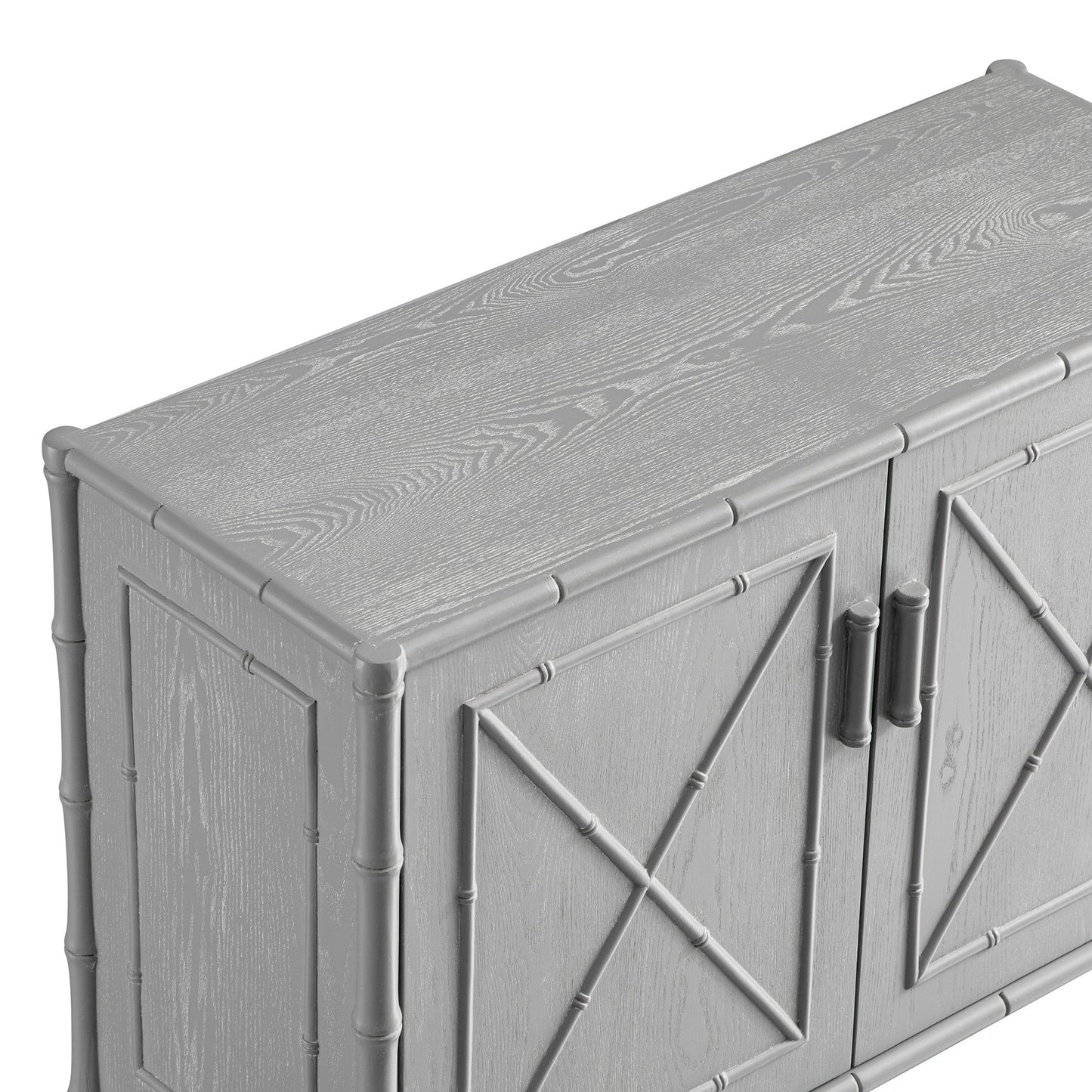 Elstowe Faux Bamboo Small Sideboard, Warm Grey