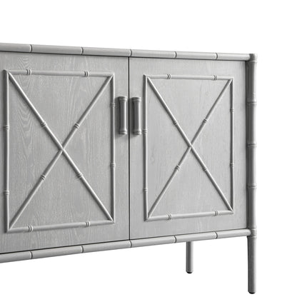 Elstowe Faux Bamboo Small Sideboard, Warm Grey