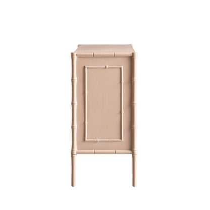 Elstowe Faux Bamboo Small Sideboard, Nude Pink