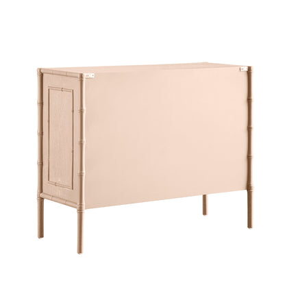 Elstowe Faux Bamboo Small Sideboard, Nude Pink