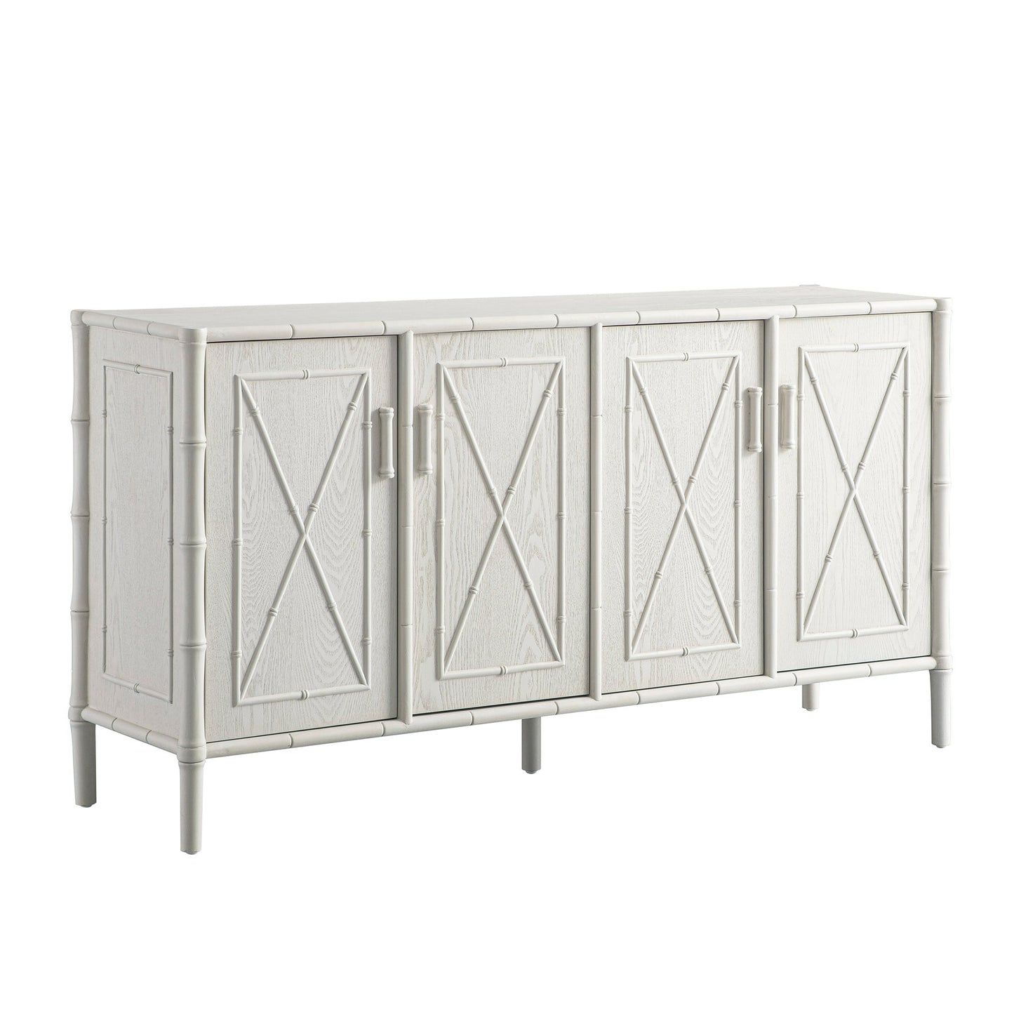 Elstowe Faux Bamboo Large Sideboard, Shaded White