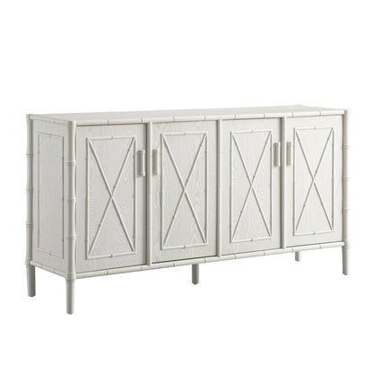 Elstowe Faux Bamboo Large Sideboard, Shaded White