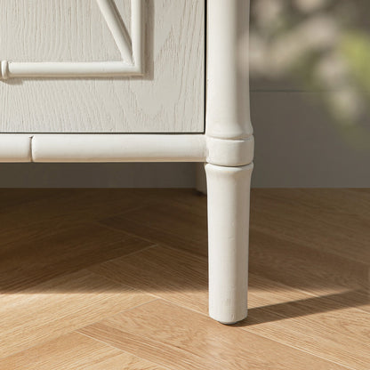 Elstowe Faux Bamboo Large Sideboard, Shaded White