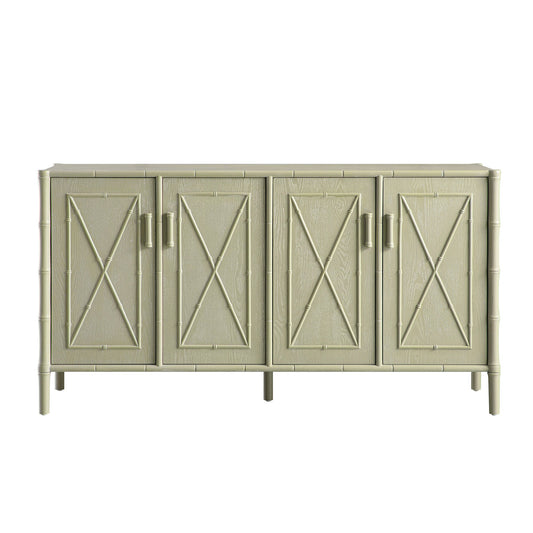 Elstowe Faux Bamboo Large Sideboard, Sage Green