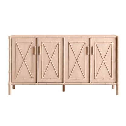 Elstowe Faux Bamboo Large Sideboard, Nude Pink