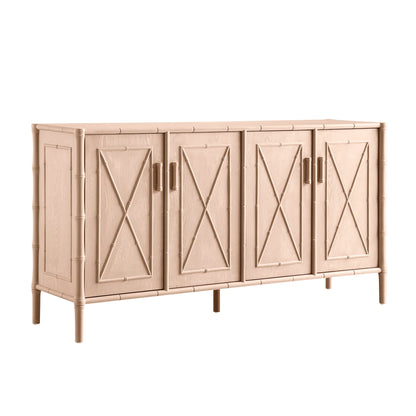 Elstowe Faux Bamboo Large Sideboard, Nude Pink