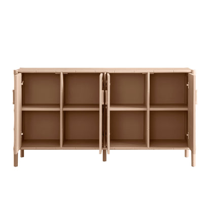 Elstowe Faux Bamboo Large Sideboard, Nude Pink