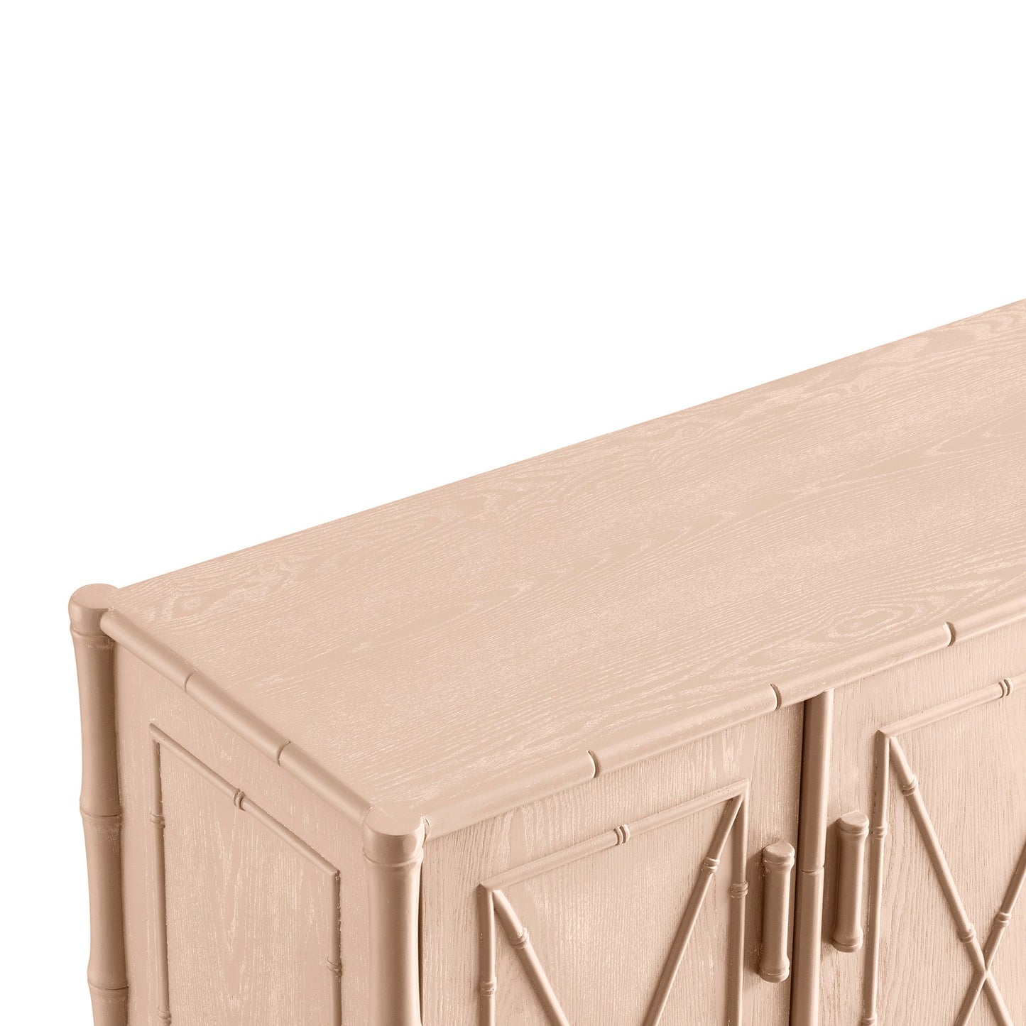 Elstowe Faux Bamboo Large Sideboard, Nude Pink