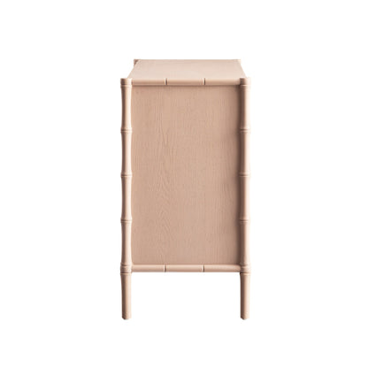 Elstowe Faux Bamboo 1-Door 3-Drawer Sideboard, Nude Pink