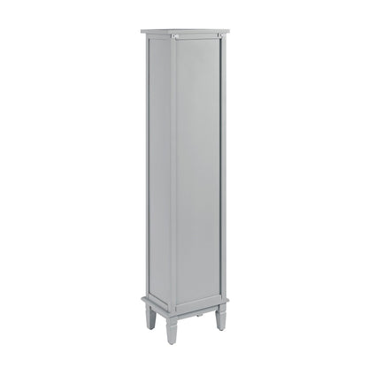 Chantilly Mid Grey Carved Bathroom Tallboy Cabinet