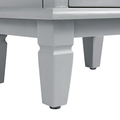 Chantilly Mid Grey Carved Bathroom Tallboy Cabinet