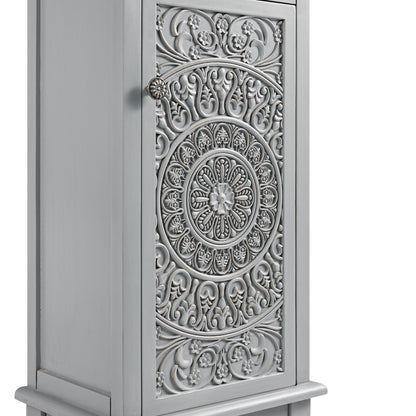 Chantilly Mid Grey Carved Bathroom Tallboy Cabinet