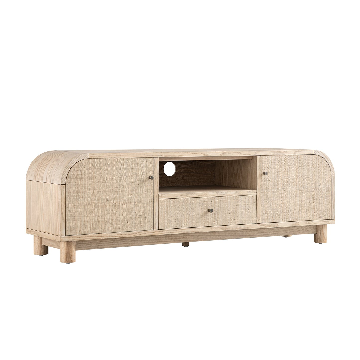 Maude TV Unit, Natural Ash with Raffia