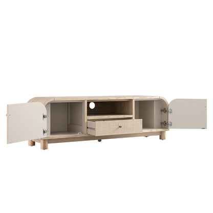 Maude TV Unit, Natural Ash with Raffia