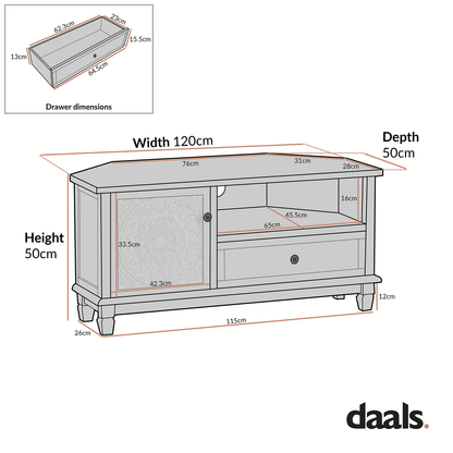 Chantilly Mid Grey Corner TV Unit