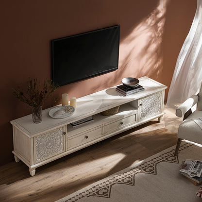 Chantilly Whitewashed 200cm Wide TV Unit