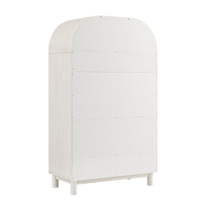 Maude Double Wardrobe, Washed White Ash with Raffia