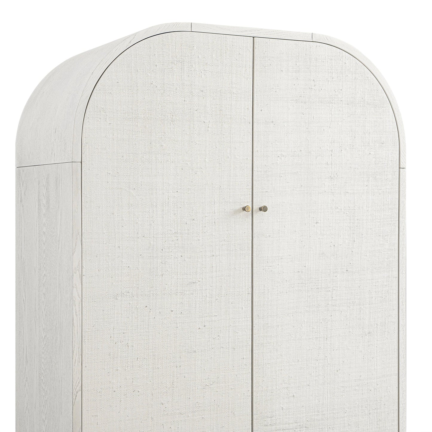 Maude Double Wardrobe, Washed White Ash with Raffia