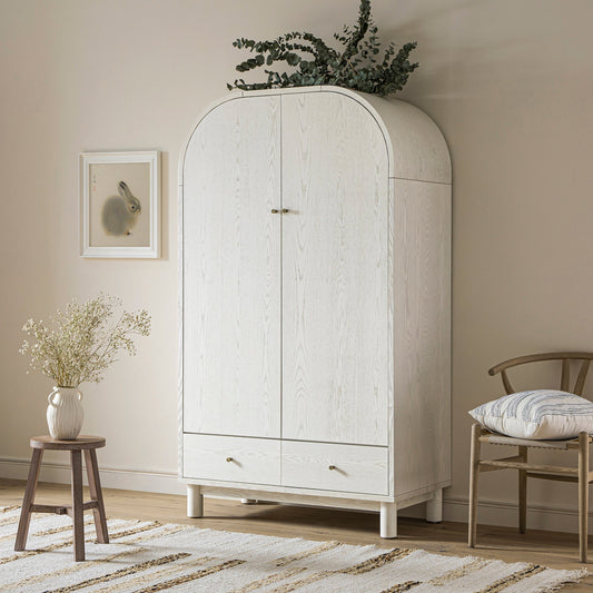 Maude Double Wardrobe, Washed White Ash
