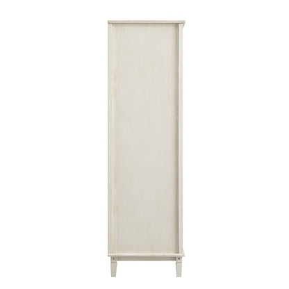 Chantilly Whitewashed Carved Double Wardrobe