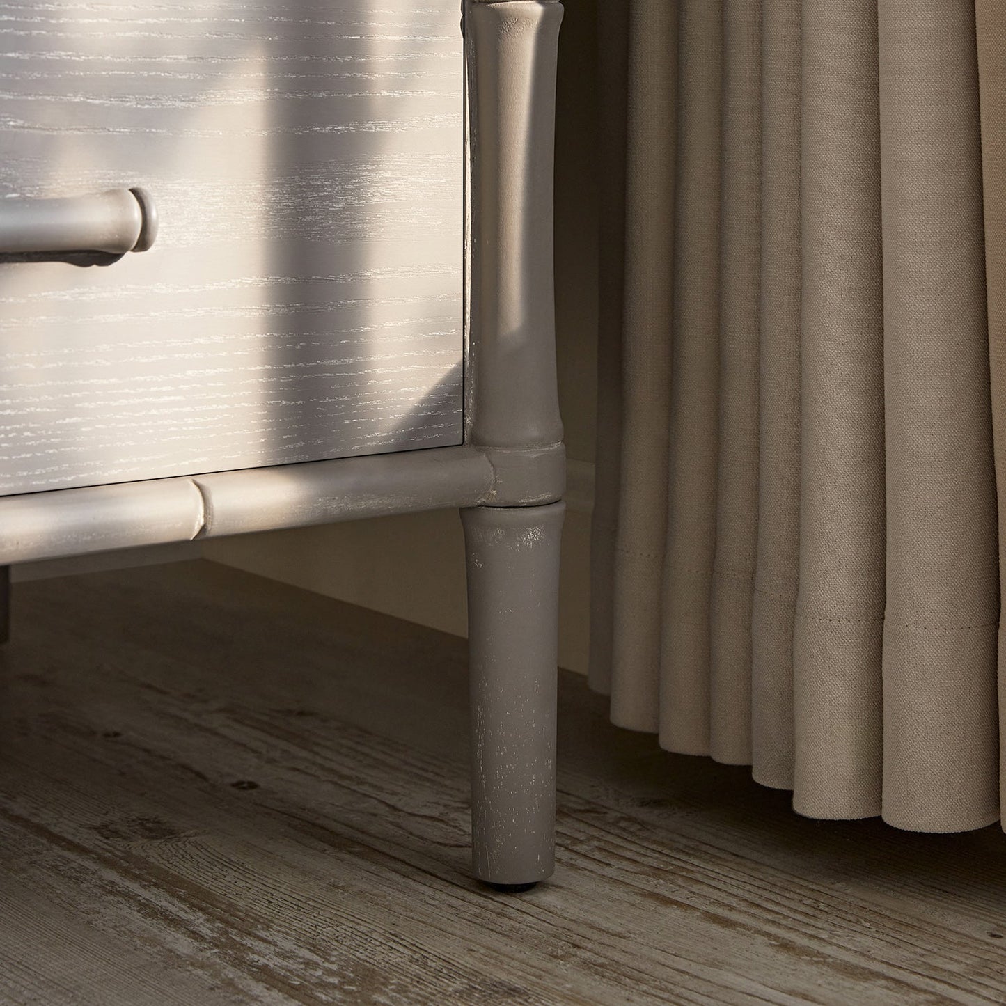 Elstowe Faux Bamboo Double Wardrobe, Warm Grey