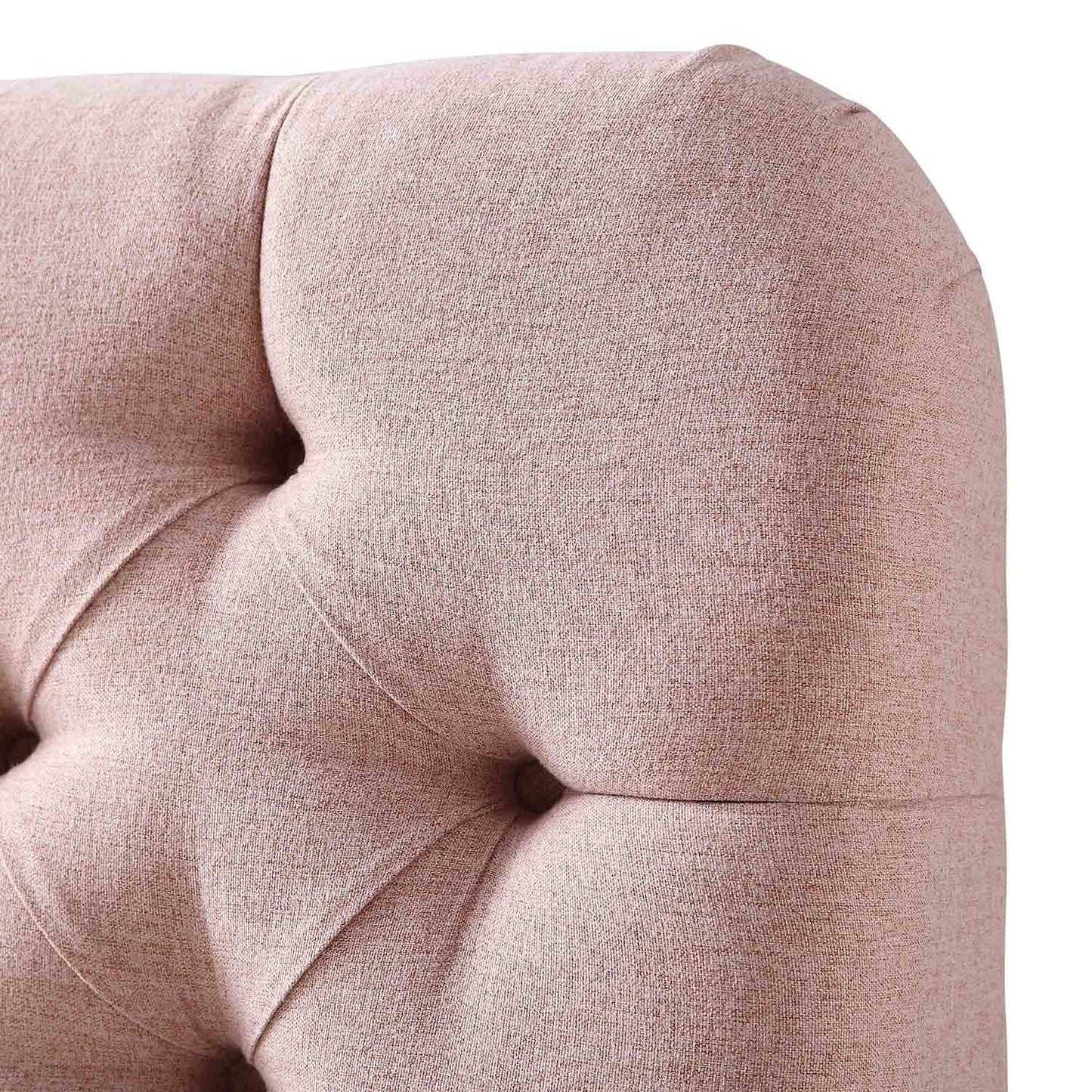 Leamington Deep-Buttoned Upholstered Bed, Rosewater Pink Fabric