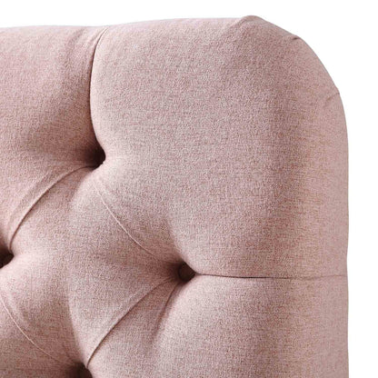 Leamington Deep-Buttoned Upholstered Bed, Rosewater Pink Fabric