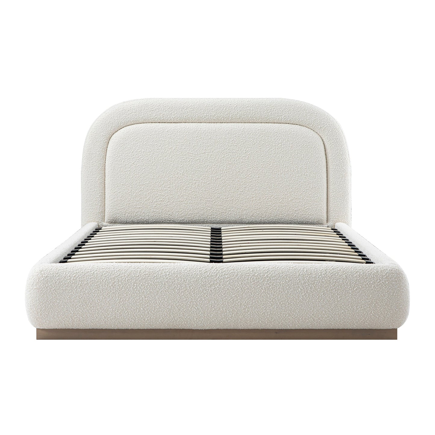 Luella Upholstered Wooden Plinth Base Storage Bed, Ecru Boucle