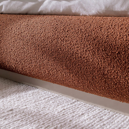 Luella Upholstered Wooden Plinth Base Storage Bed, Rust Boucle
