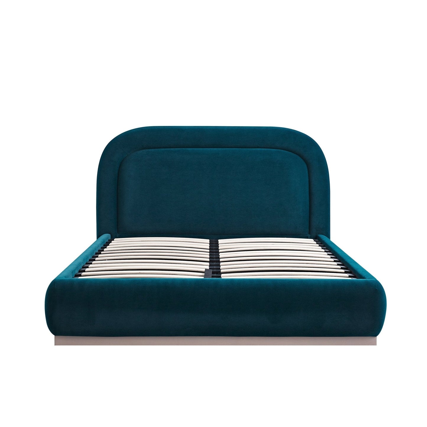 Luella Upholstered Wooden Plinth Base Storage Bed, Teal Velvet
