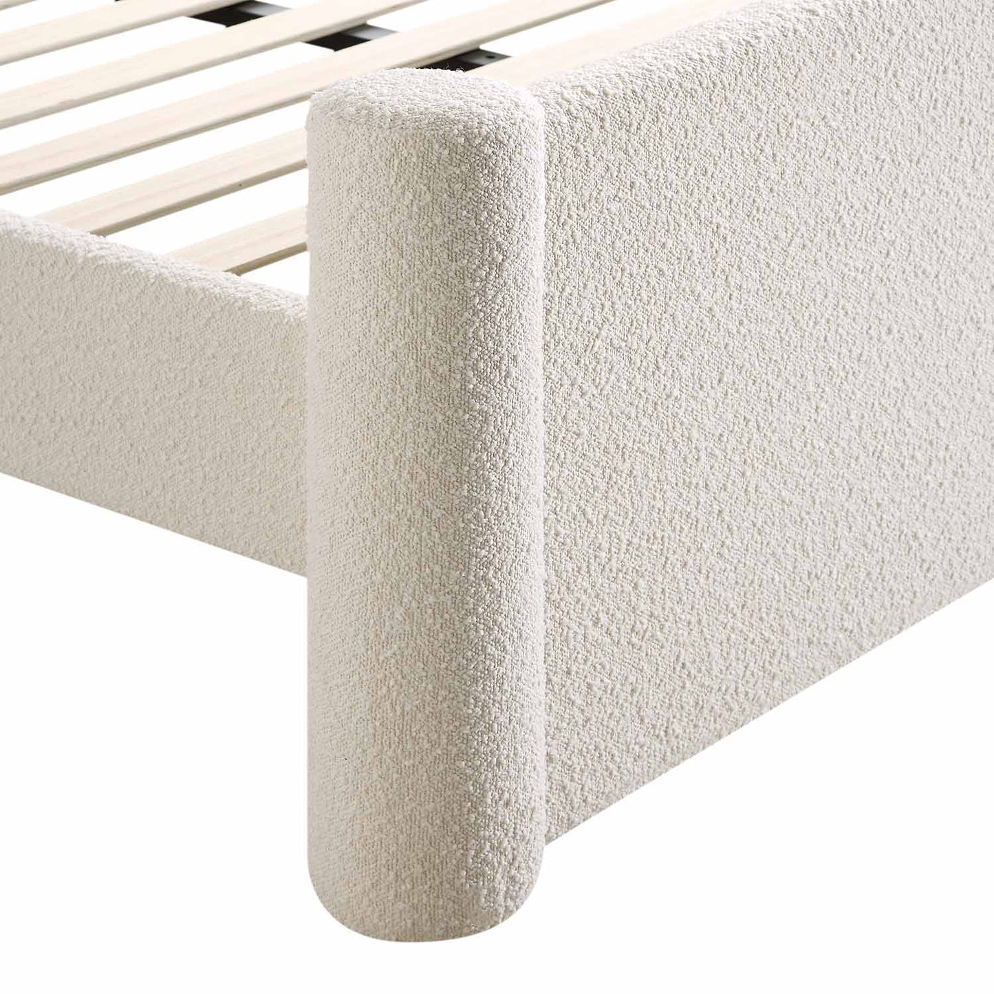 Galerie Beige Boucle Pillar Upholstered Bed
