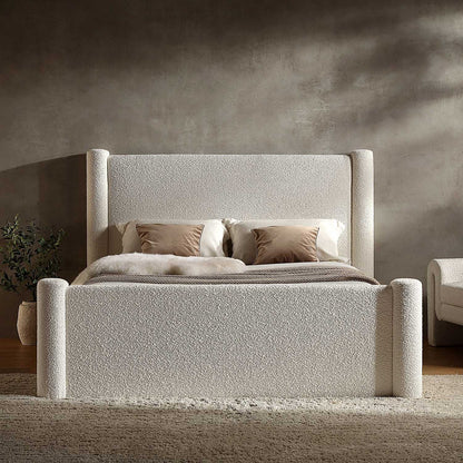 Galerie Beige Boucle Pillar Upholstered Bed