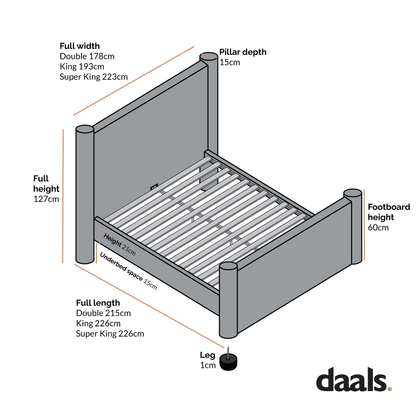 Galerie Misty Blue Velvet Pillar Upholstered Bed