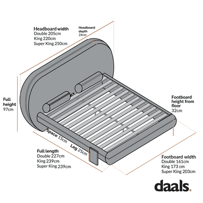 Elystan Oval Headboard Upholstered Bed, Warm Beige Fabric