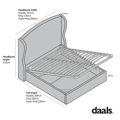 Kimberly Winged Upholstered Storage Bed, Aegean Blue Velvet