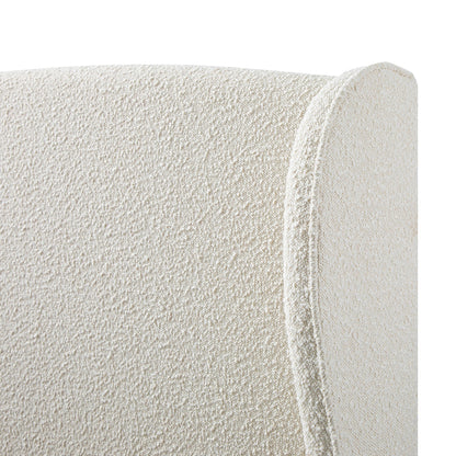 Kimberly Winged Upholstered Storage Bed, Ecru Boucle