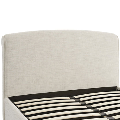 Porchester Ottoman Storage Sleigh Bed, Oatmeal Woven Textured Fabric