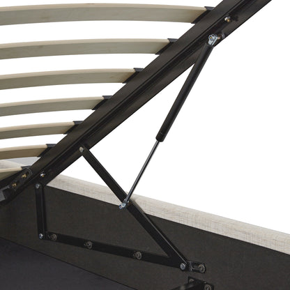 Porchester Ottoman Storage Sleigh Bed, Oatmeal Woven Textured Fabric