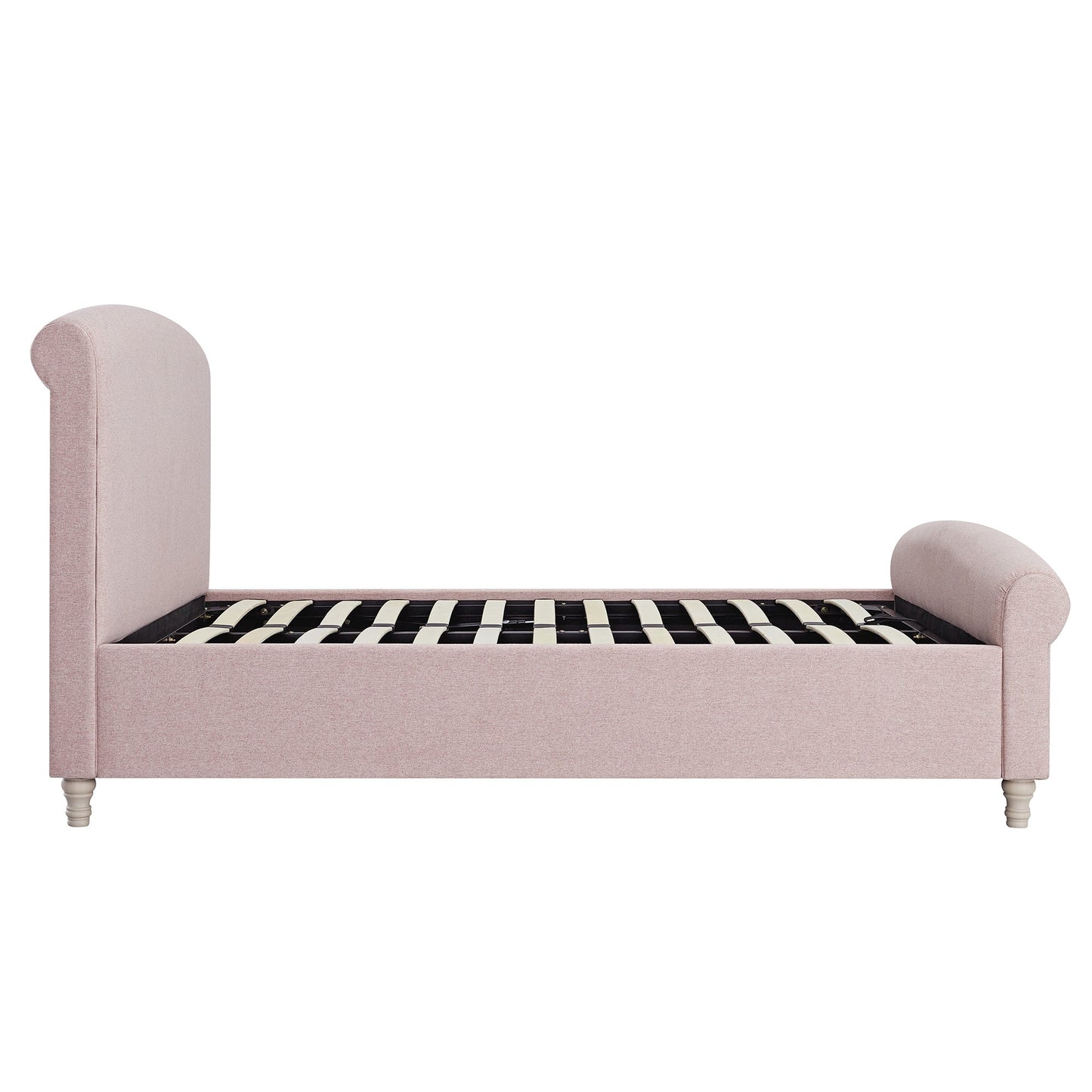 Porchester Ottoman Storage Sleigh Bed, Rosewater Pink Fabric