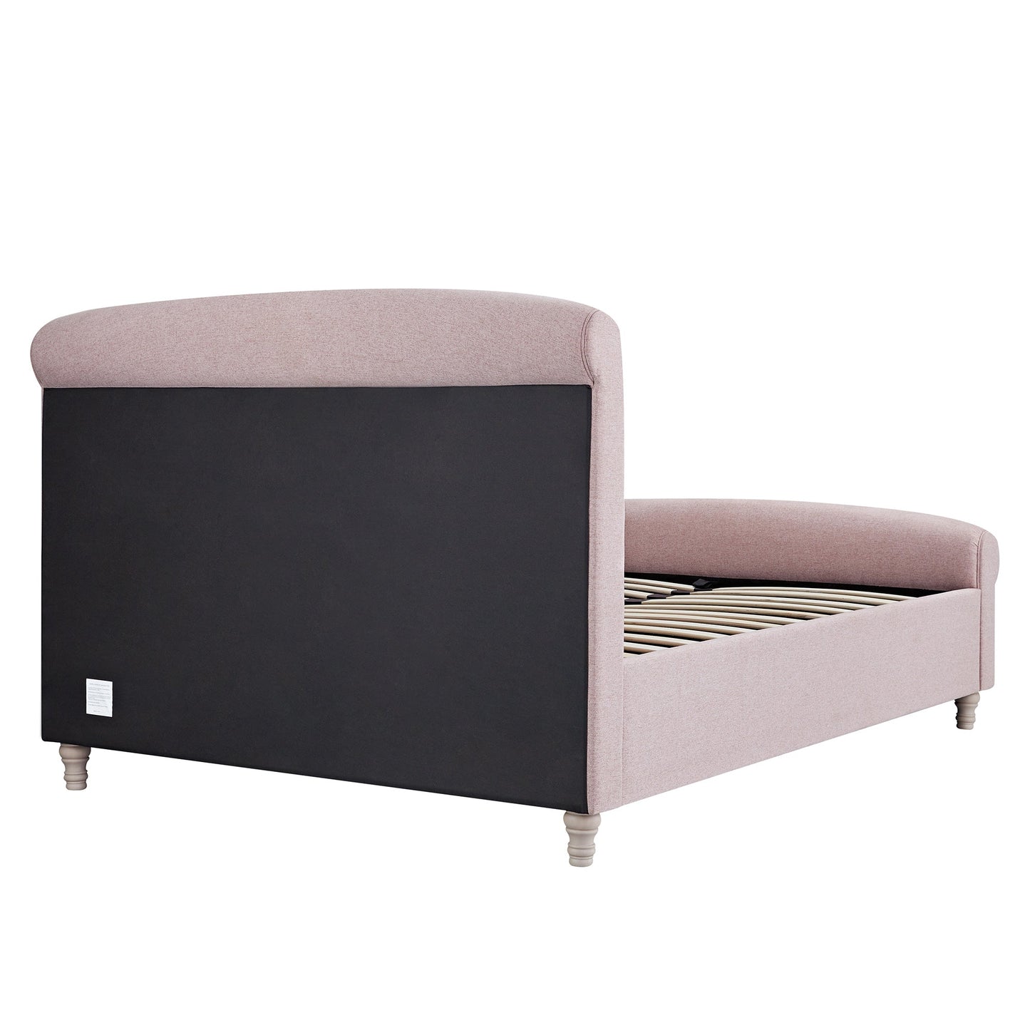 Porchester Ottoman Storage Sleigh Bed, Rosewater Pink Fabric