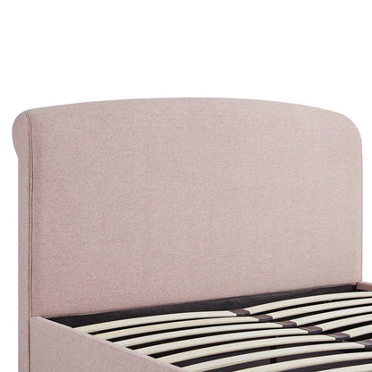 Porchester Ottoman Storage Sleigh Bed, Rosewater Pink Fabric