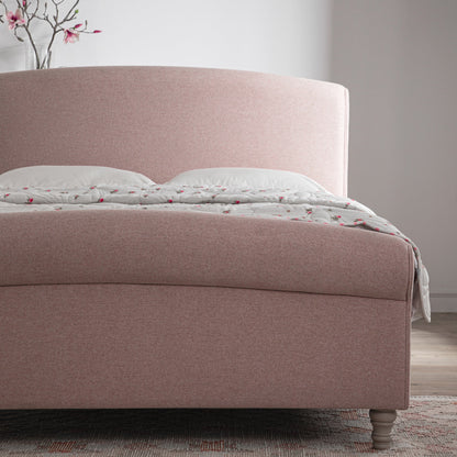 Porchester Ottoman Storage Sleigh Bed, Rosewater Pink Fabric
