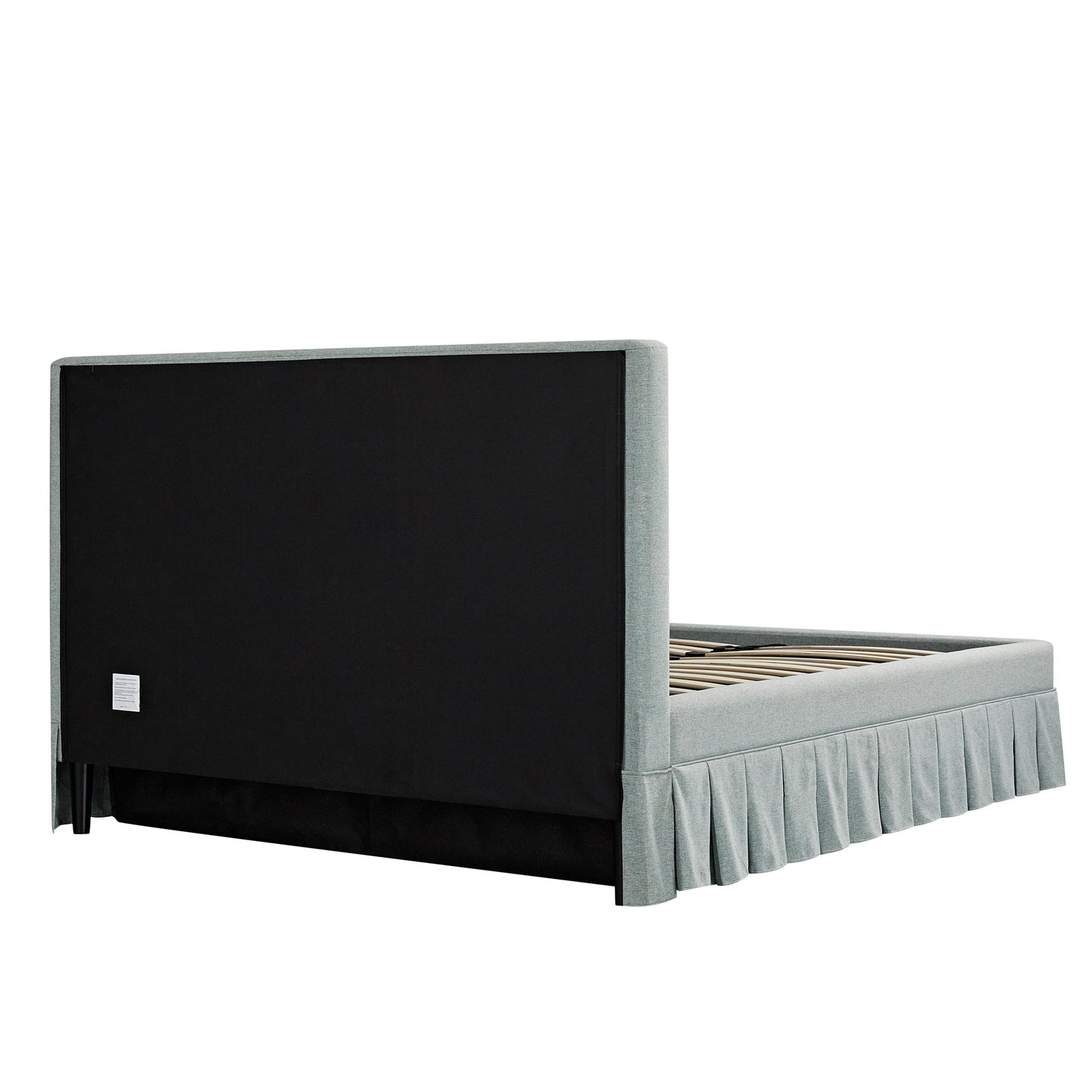 Egerton Box-Pleat Ottoman Storage Bed, Pale Aqua Brushed Fabric