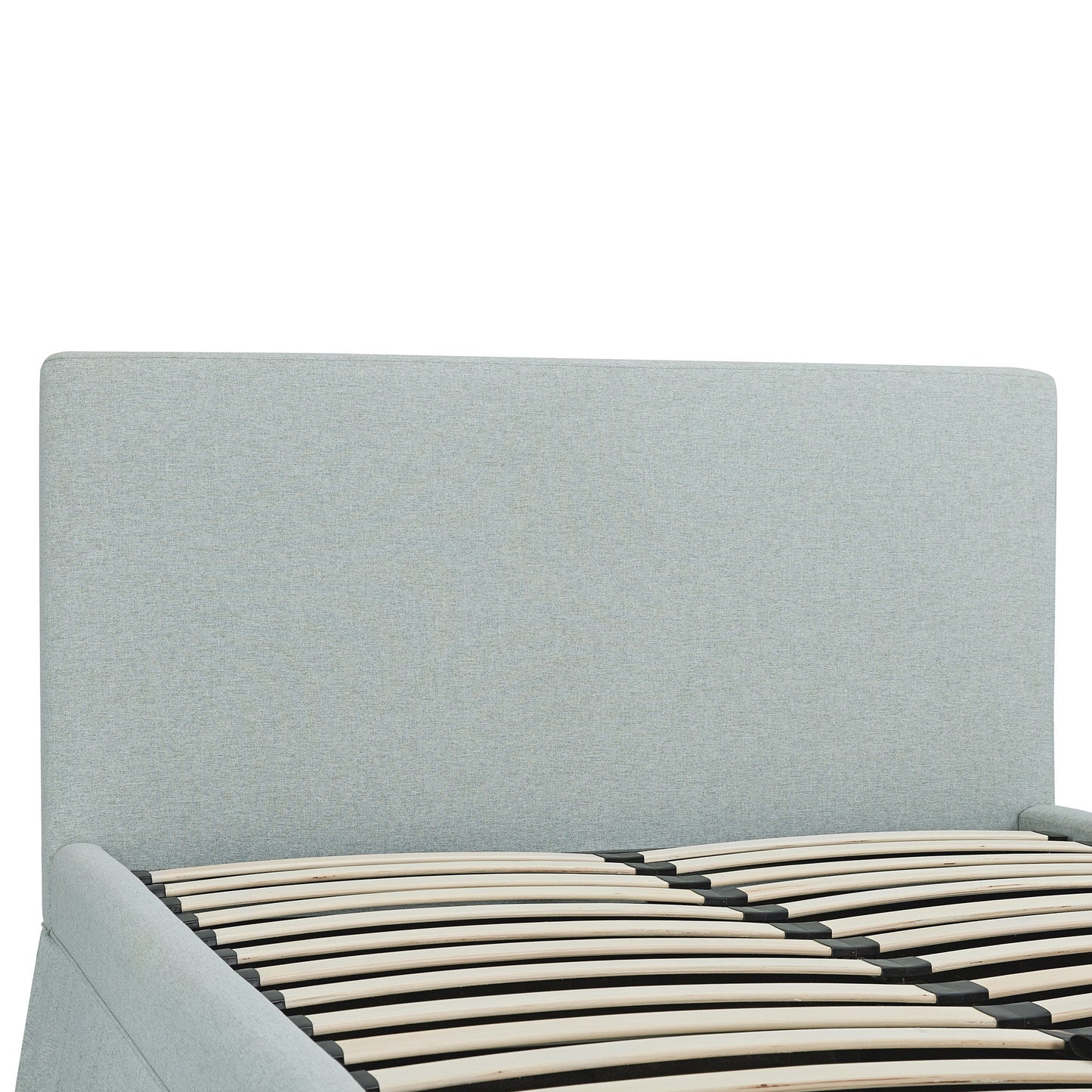Egerton Box-Pleat Ottoman Storage Bed, Pale Aqua Brushed Fabric