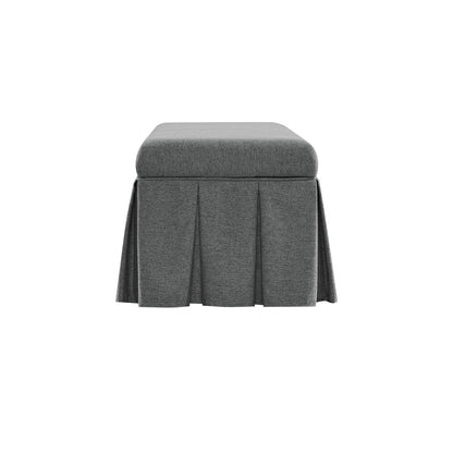 Egerton Box-Pleat Storage Bench, Charcoal Brushed Fabric