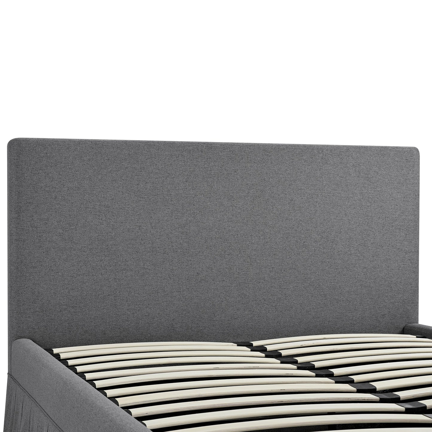 Egerton Box-Pleat Ottoman Storage Bed, Charcoal Brushed Fabric