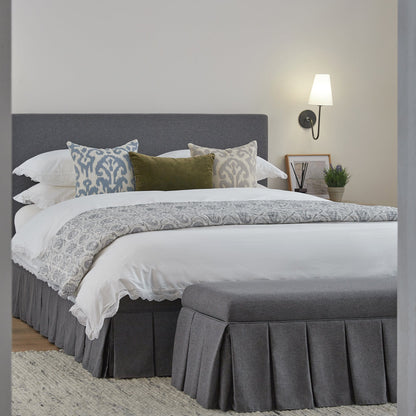 Egerton Box-Pleat Ottoman Storage Bed, Charcoal Brushed Fabric