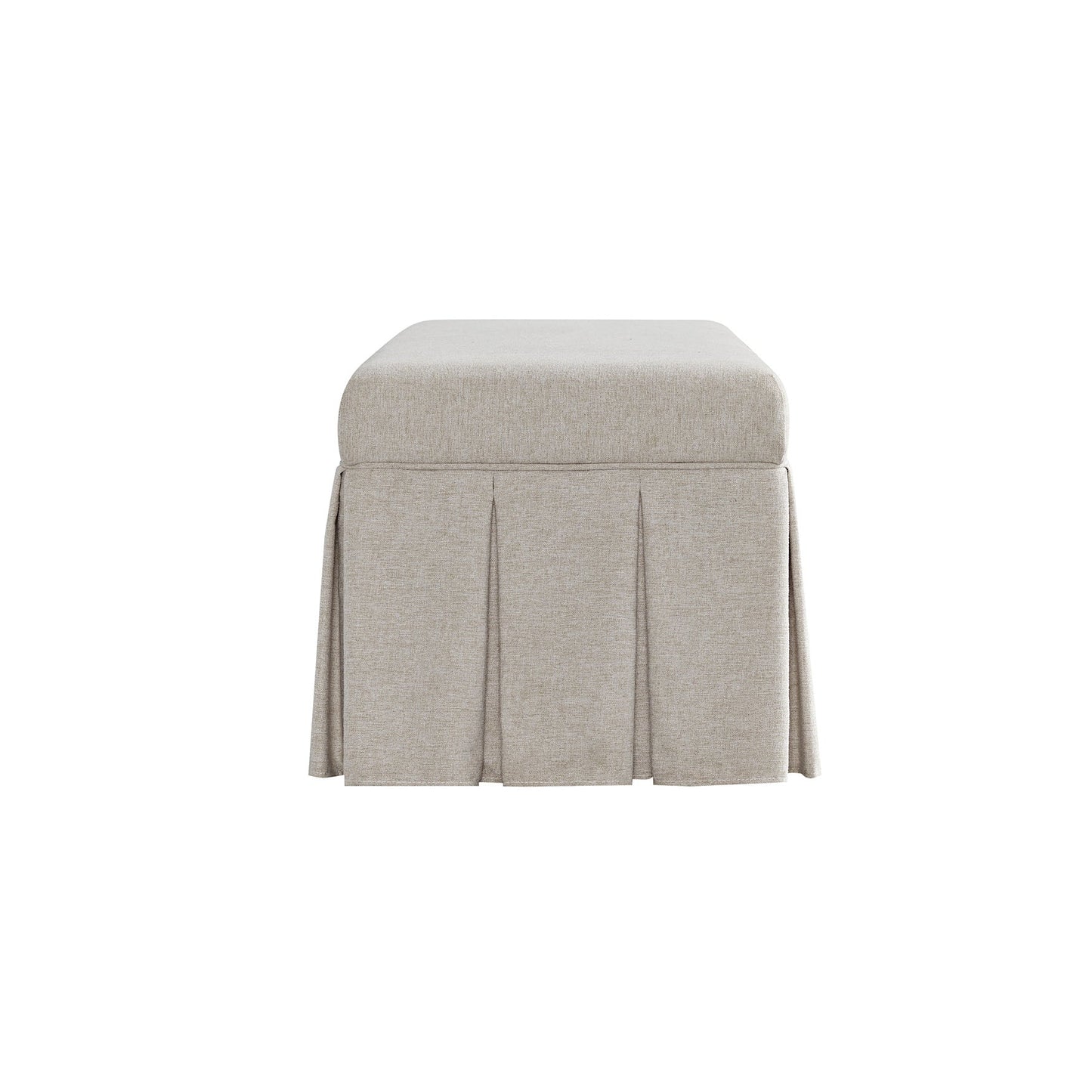 Egerton Box-Pleat Storage Bench, Oatmeal Brushed Fabric
