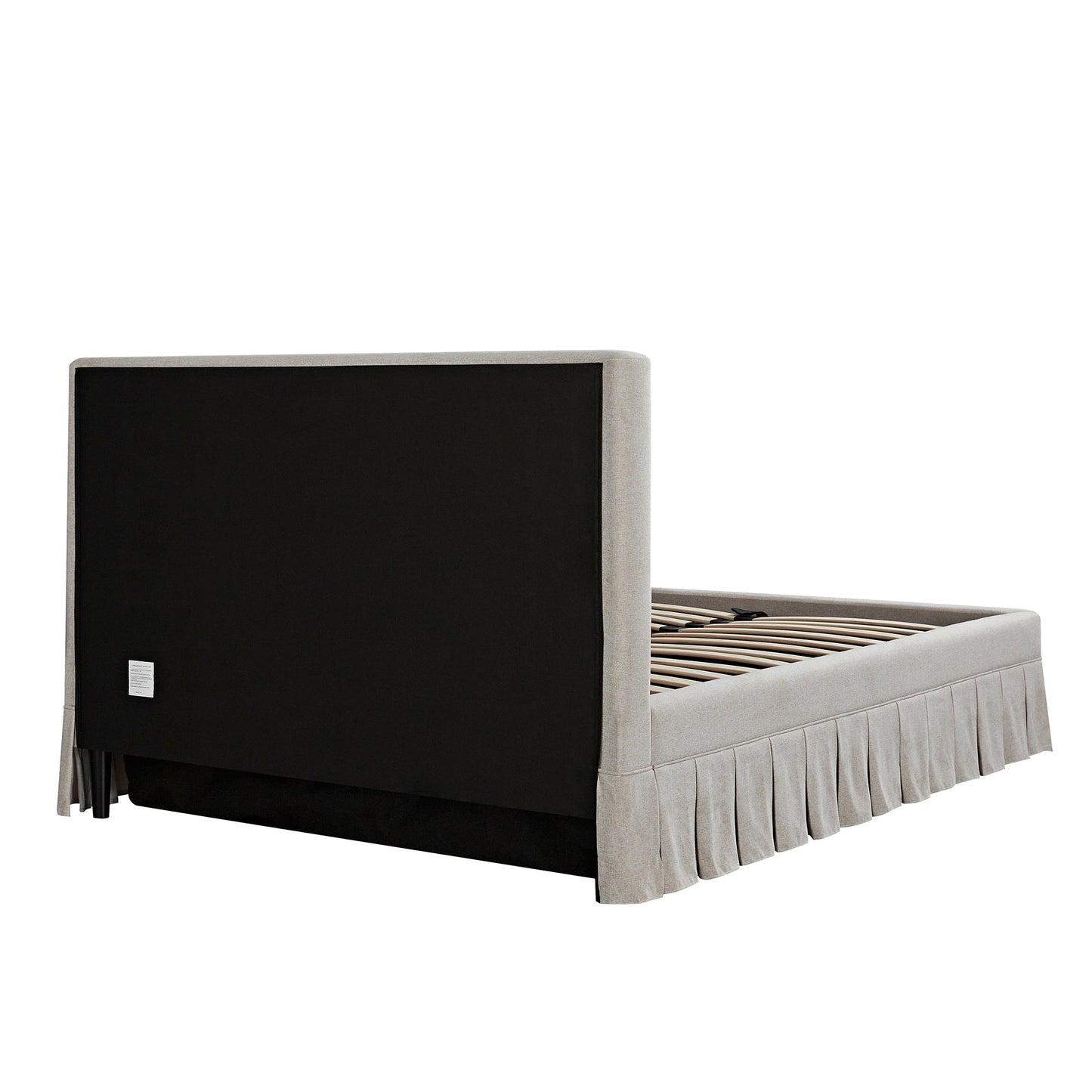 Egerton Box-Pleat Ottoman Storage Bed, Oatmeal Brushed Fabric